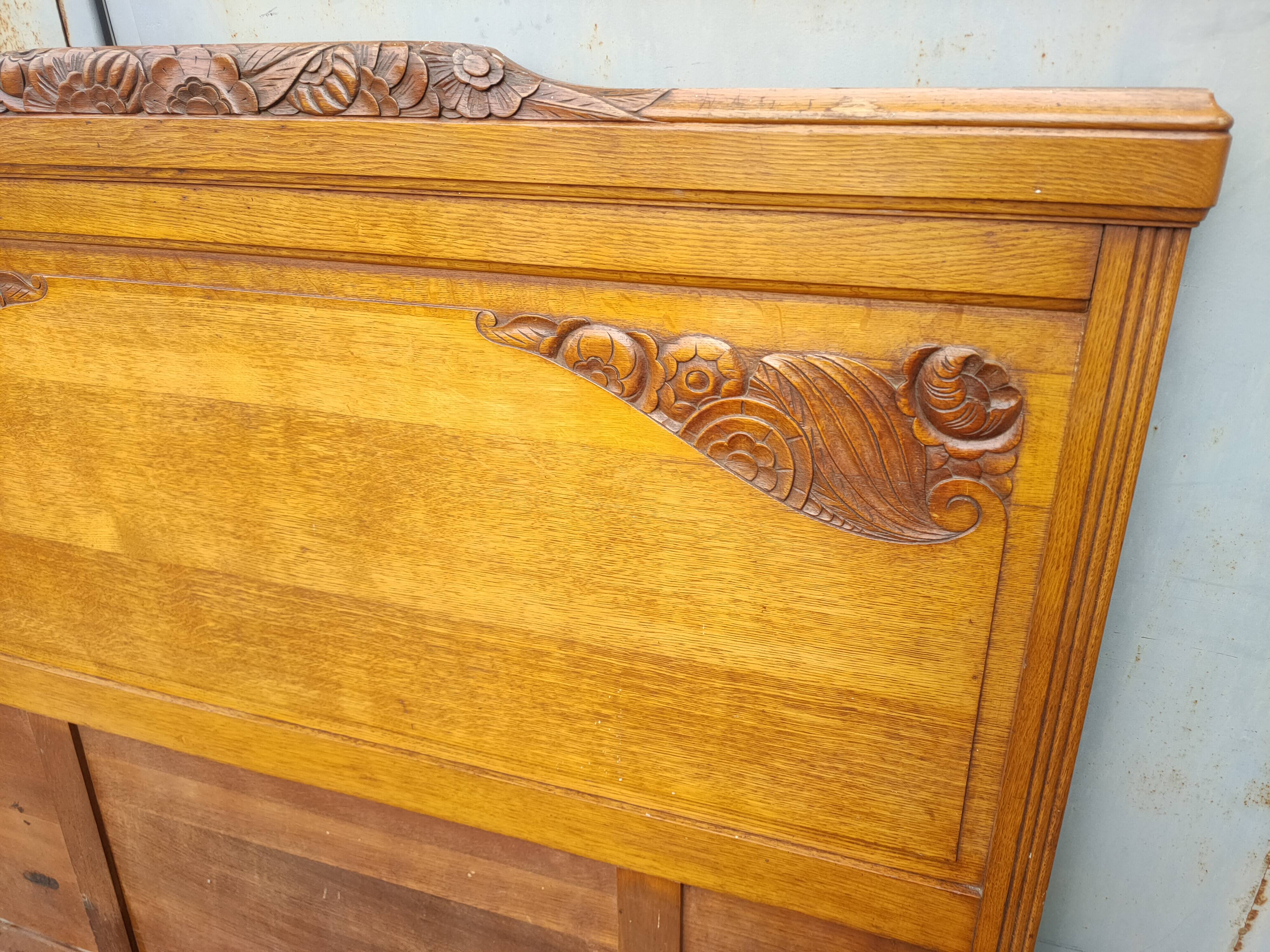 1930s headboard in solid oak