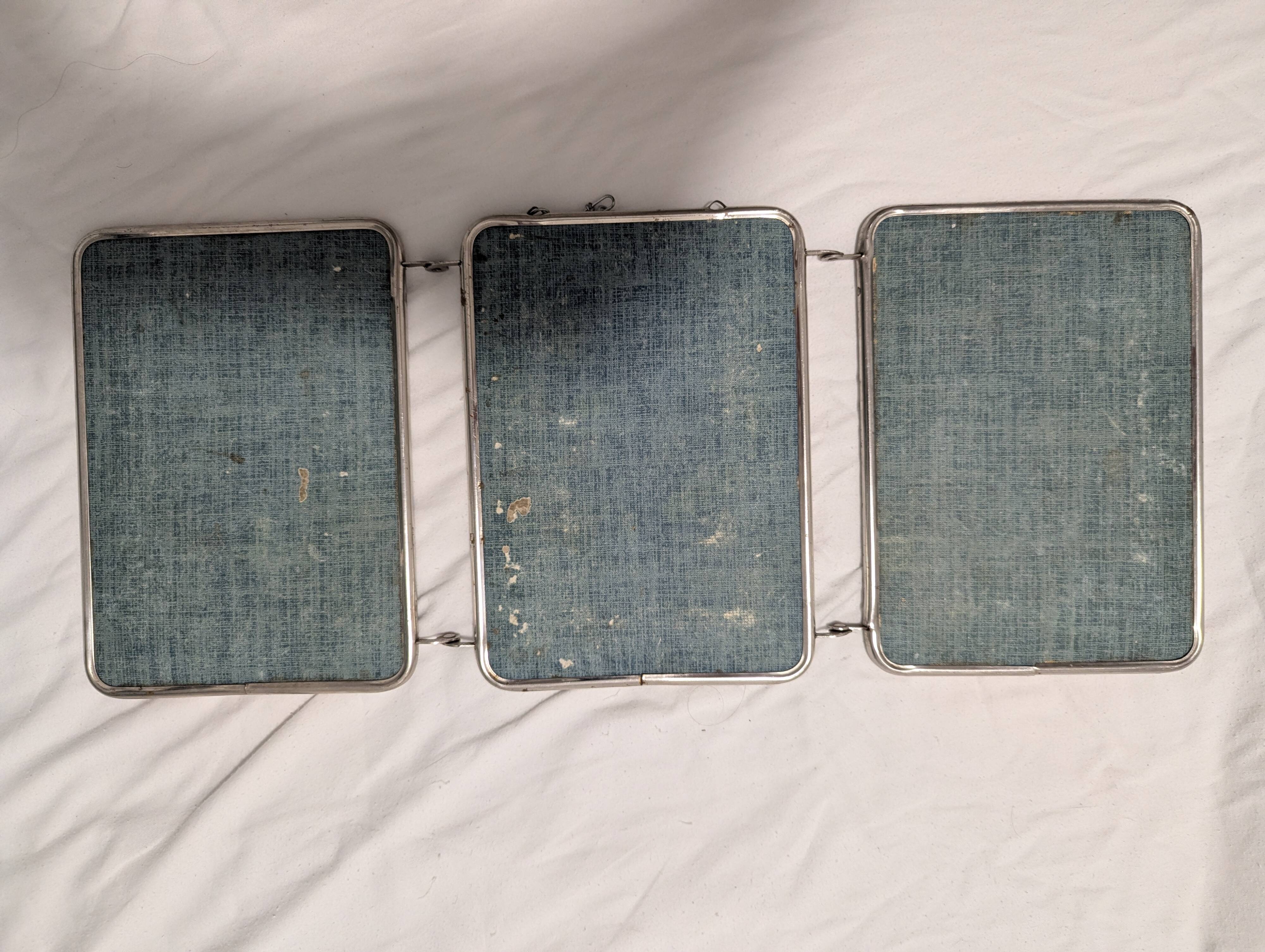 1950s triptych barber mirror