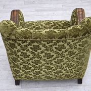 1950s, Danish relax chair, furniture velour, oak wood.