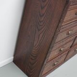 French Restored Oak Hardware Store Apothecary Cabinet, 1920/1930s