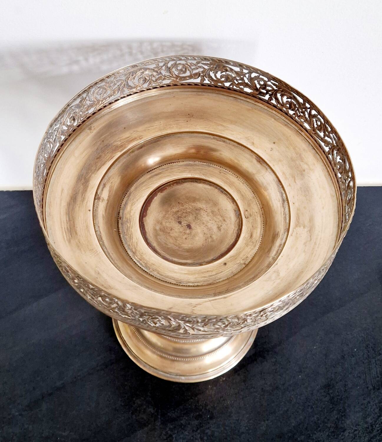 Gold-plated metal footed cup from the early 20th century