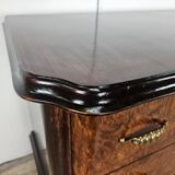 Grand buffet Art Déco en ronce d'acajou avec incrustations d'érable