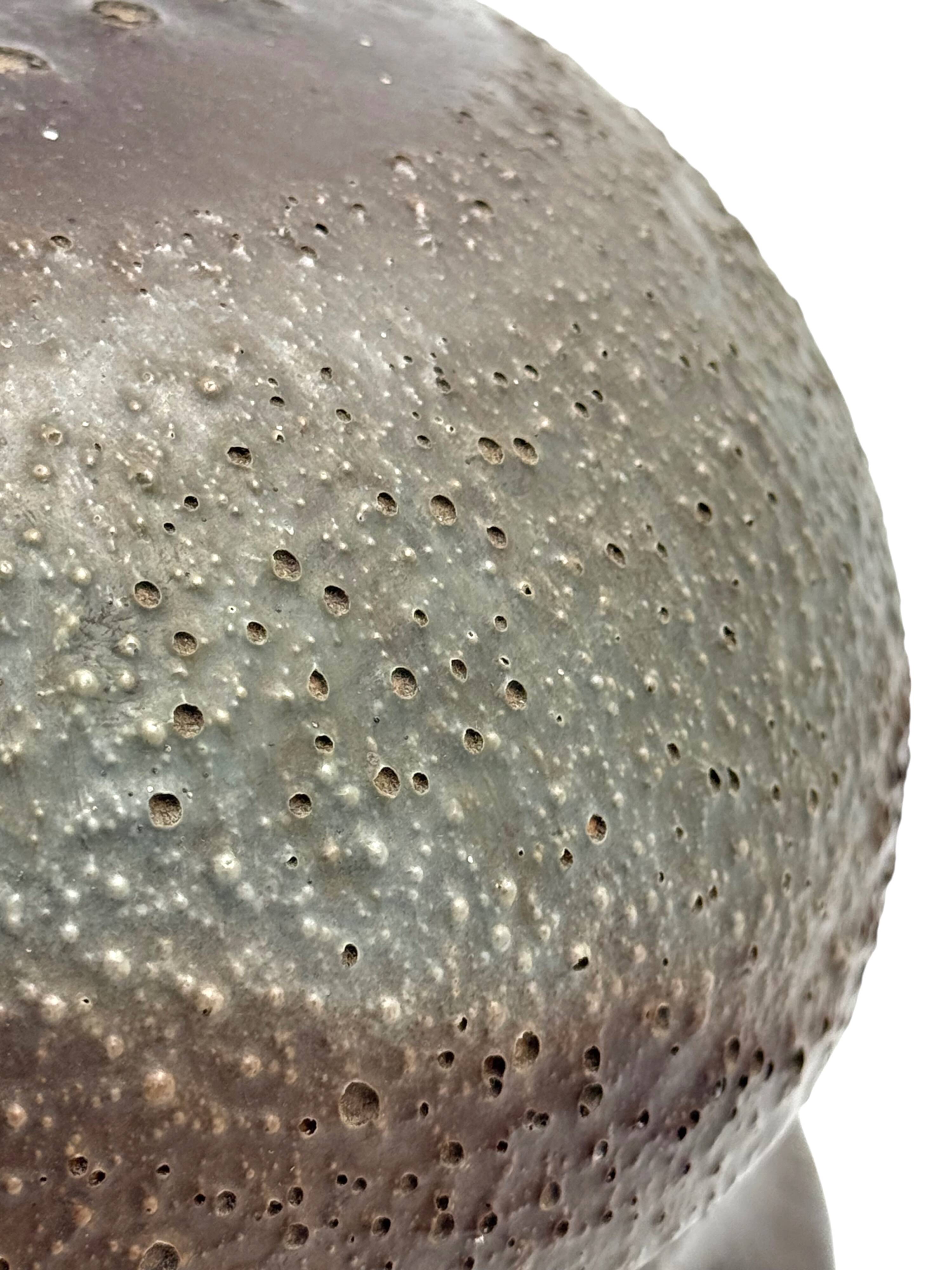 Mid-century modern brown ceramic lamp base,  France 1960s