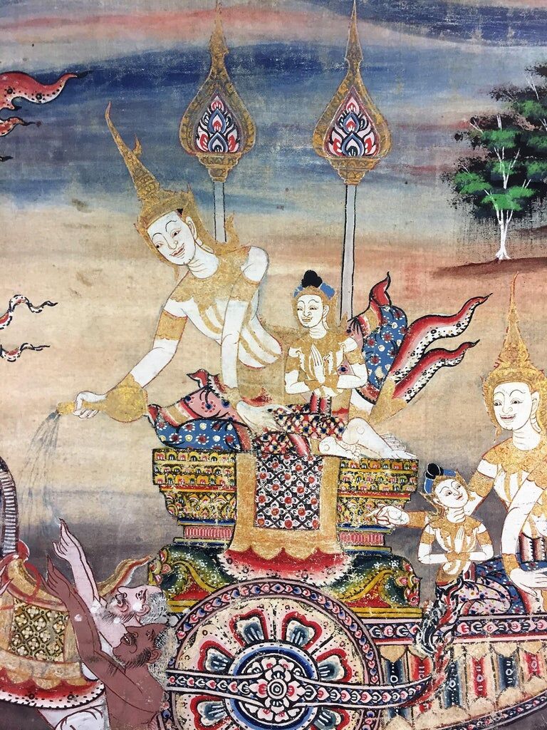 Set of 3 Thai paintings, Rattanakosin, nineteenth century