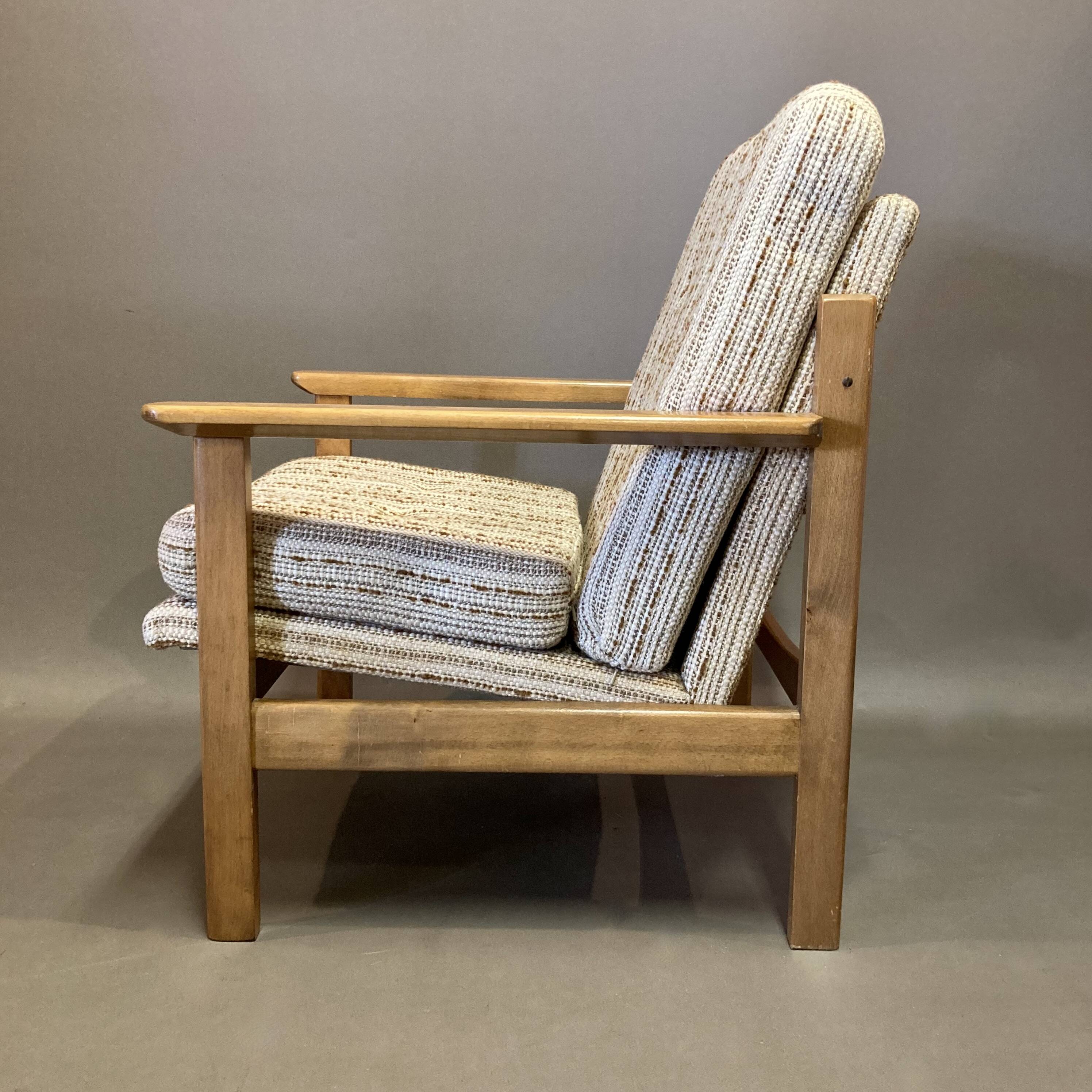 Scandinavian design wool armchair 1950.