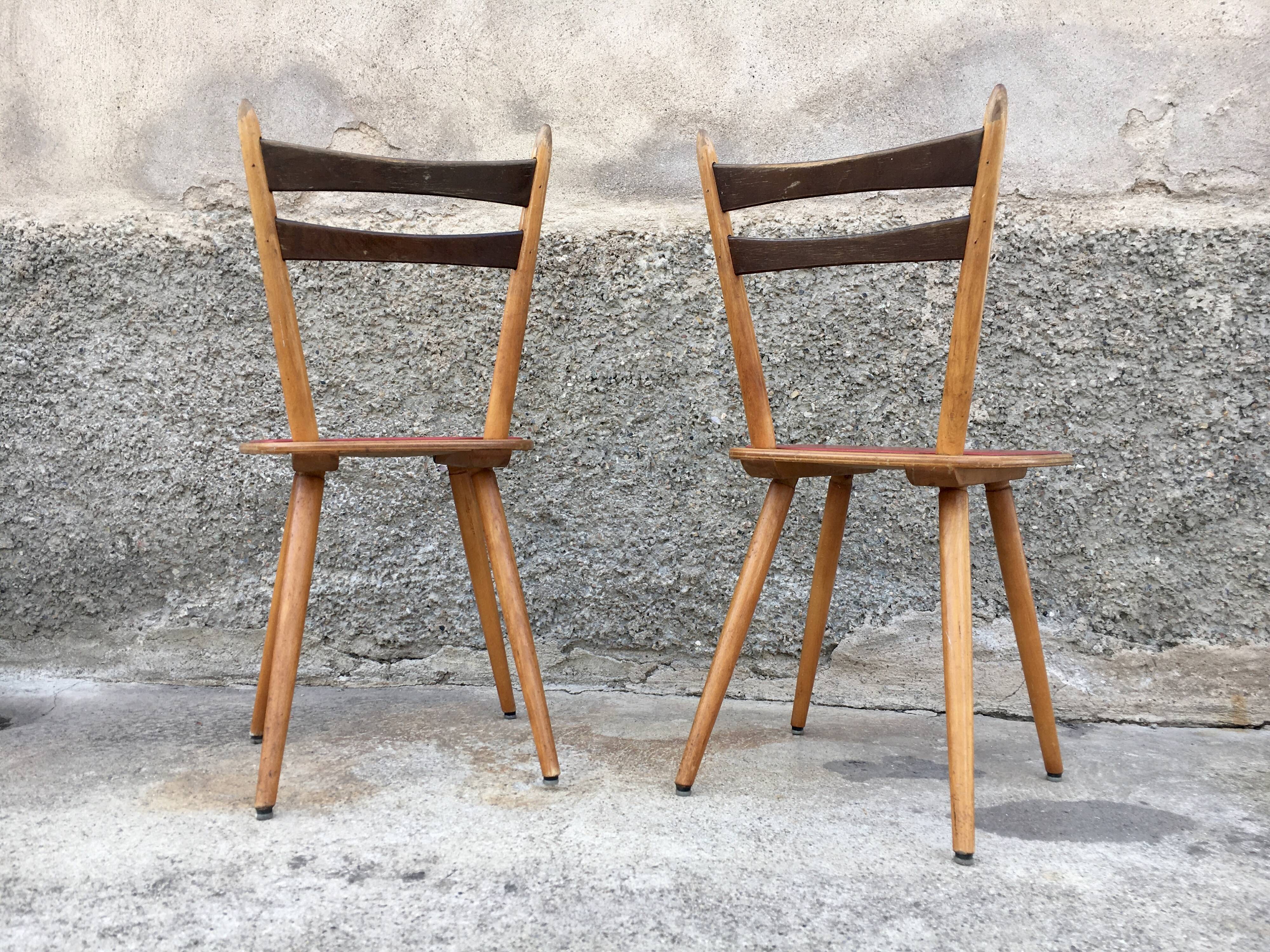 Pair of chairs bistro brasserie vintage Scandinave colorful cake LEGRAND DESIGN
