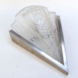 Art deco pressed glass sconce
