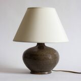 Mouse grey stoneware lamp base, 1960s