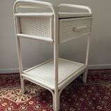 Vintage rattan bedside table from the 70s and 80s