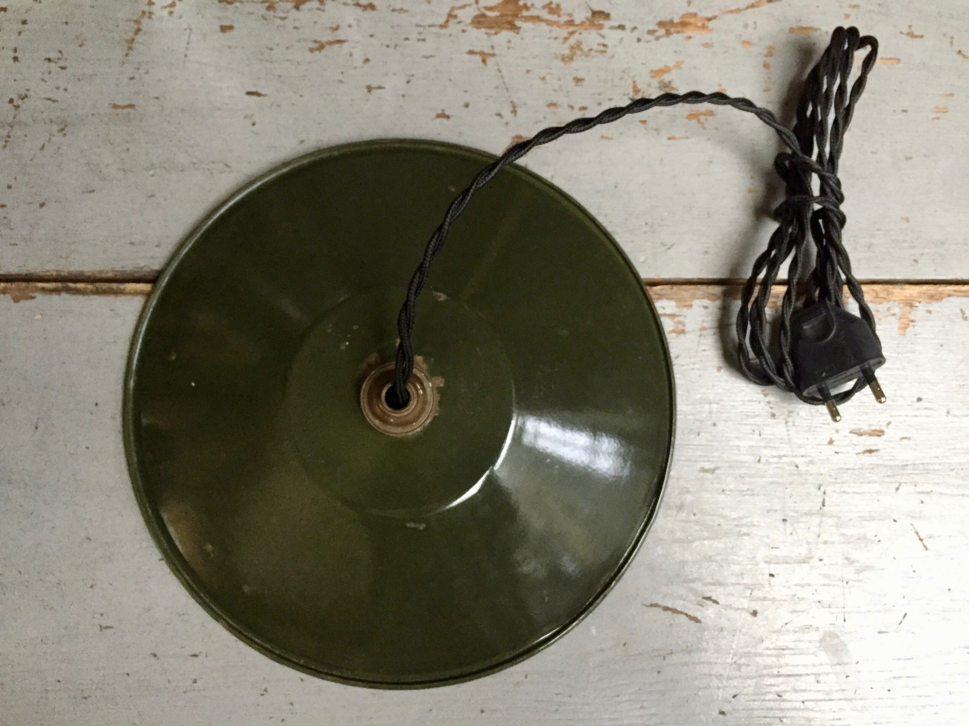 Former green factory hanging lamp