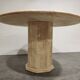Round italian travertine dining table, 1970s