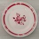 Service cake pie flat plates porcelain opaque badonviller rose bordeaux vintage