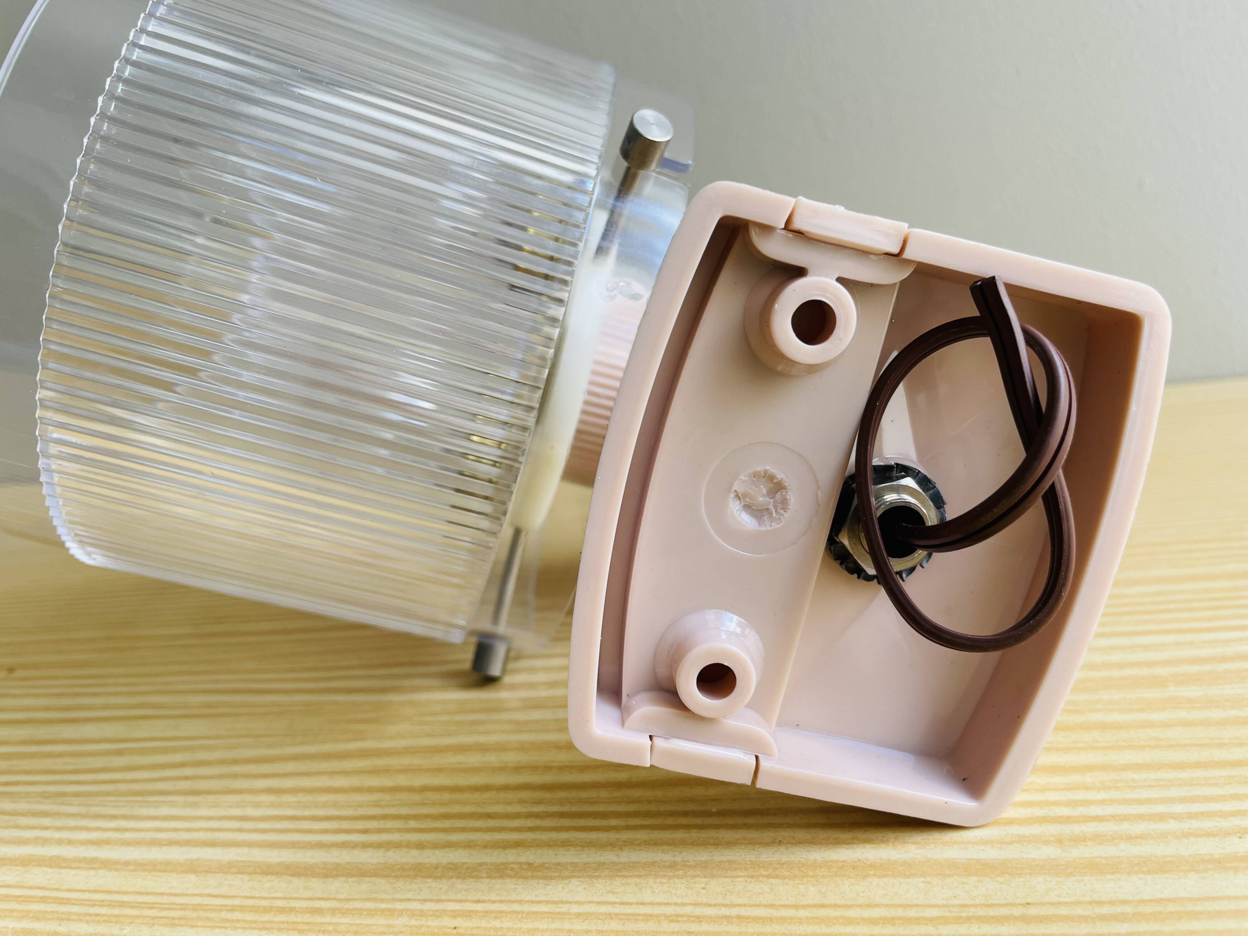 Portuguese mid century modern pink wall sconce light