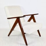 Vintage Ivory white Boucle Model B-310 Armchair, 1970s