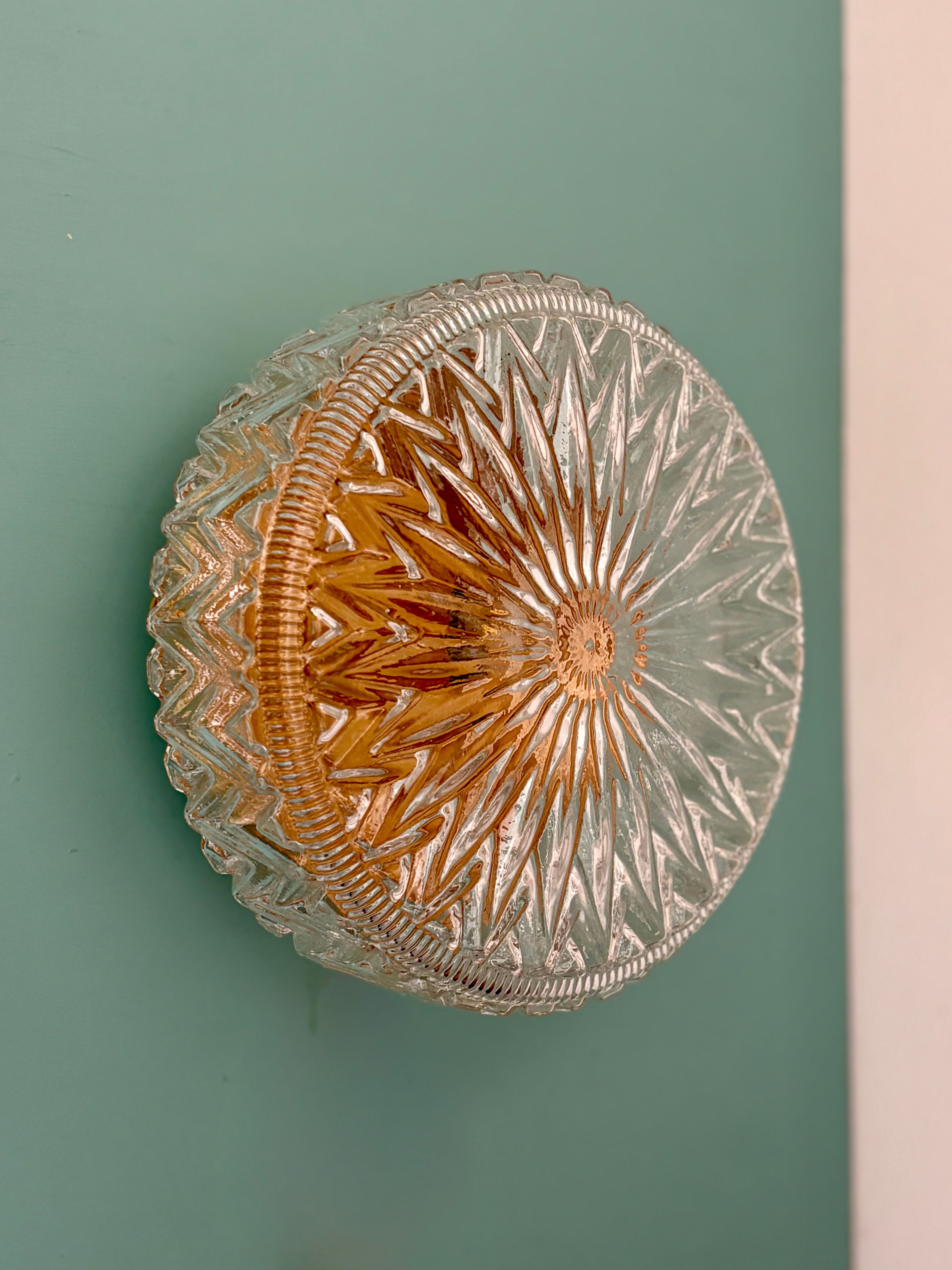 Vintage glass moulded globe wall/ceiling light.