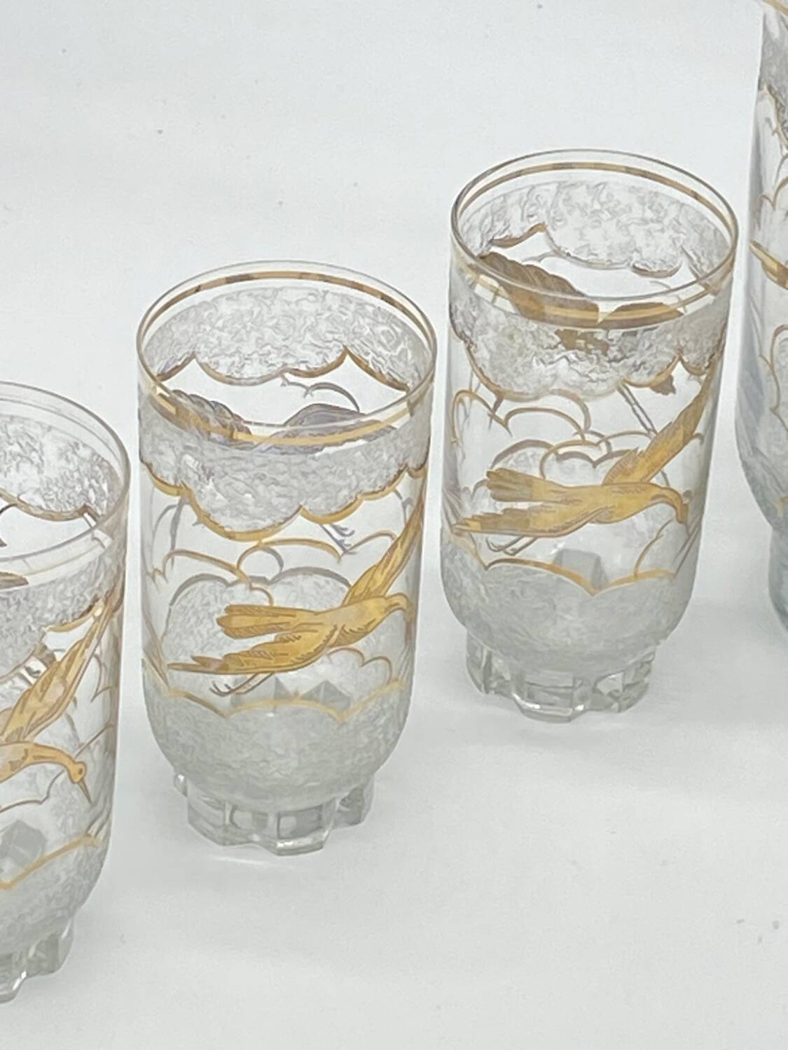 Old orangeade service, golden heron decor, D'Argyl,