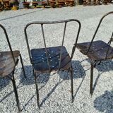 industrial iron chairs x 5