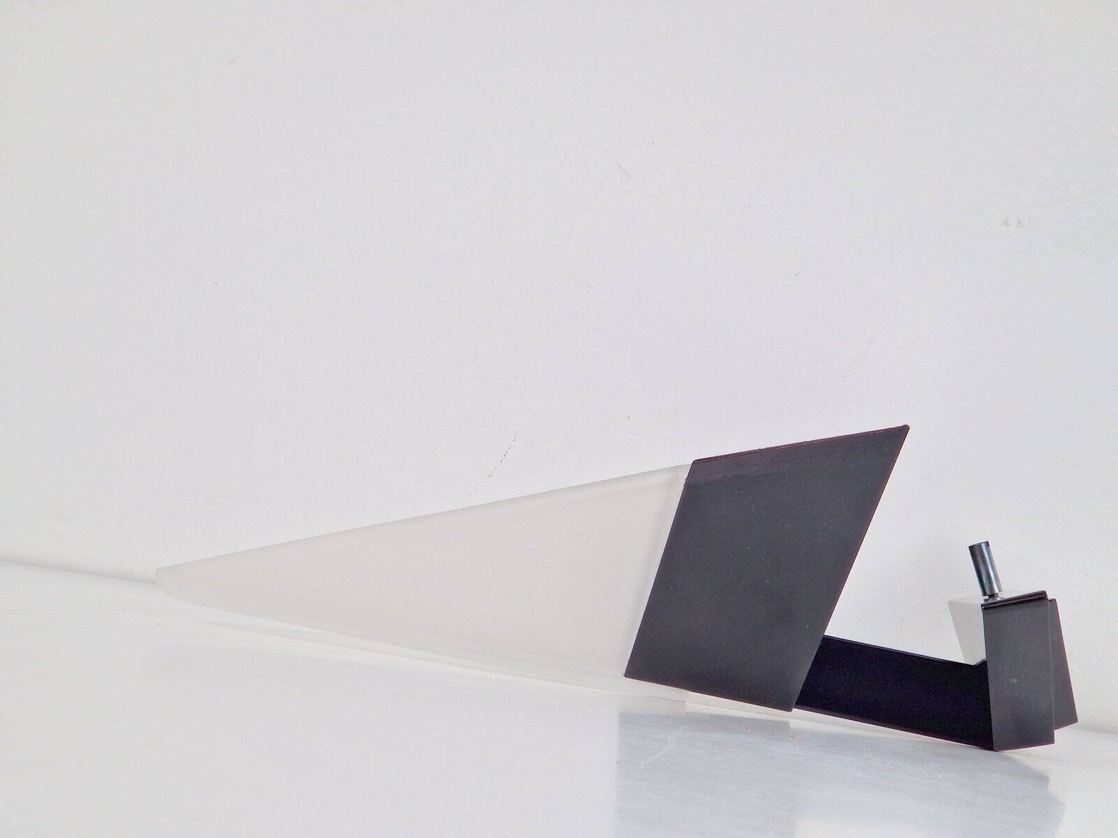 Postmodern Metal & Glass Wall Lamp, Italy, 1980s