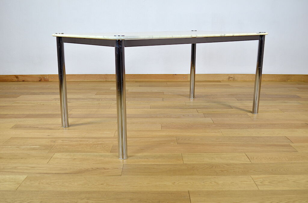 Italian vintage design table - marble and chrome 1970