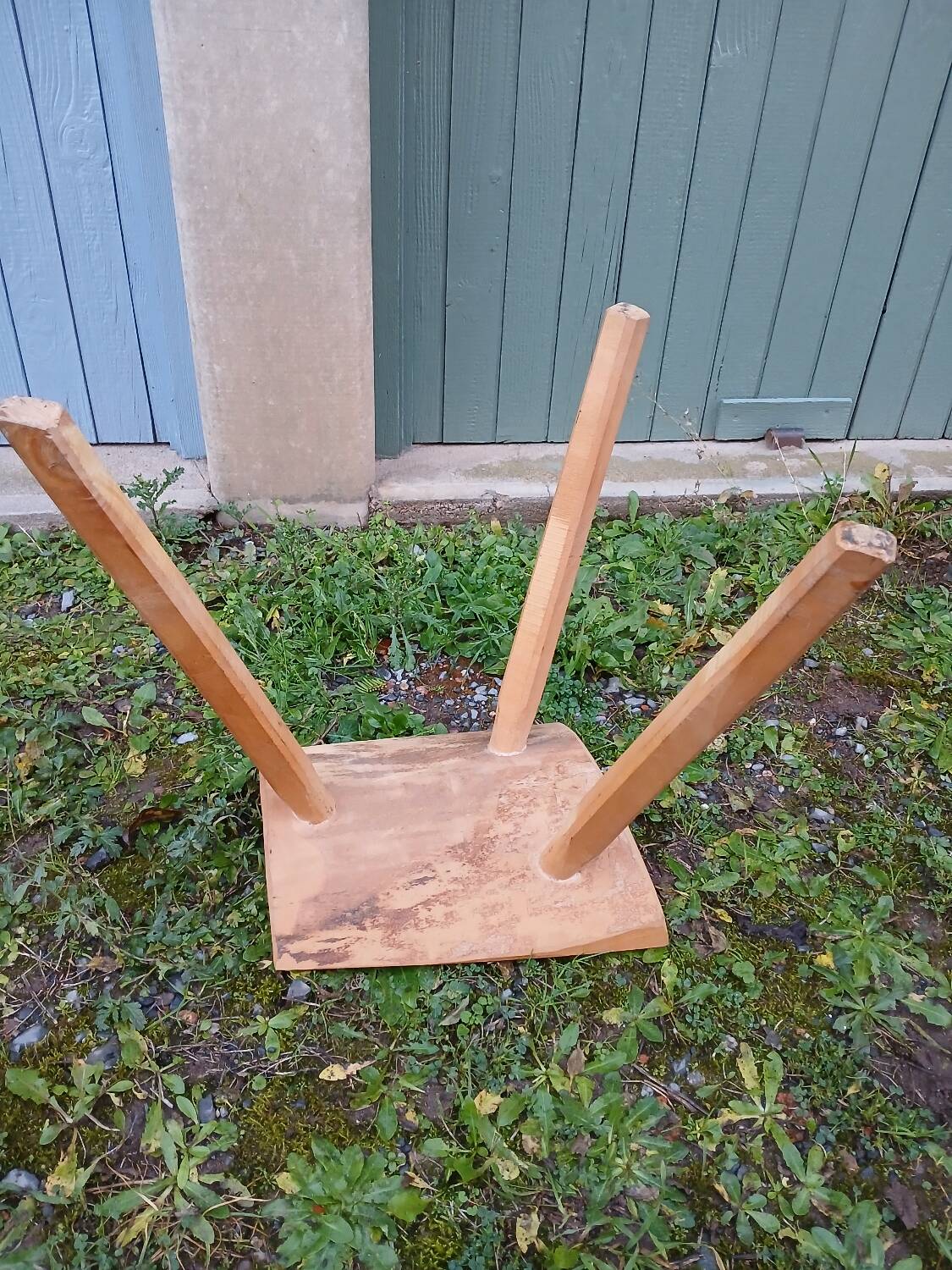 Antique wooden tripod stool