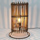 Lampe en osier et bambou années 1960