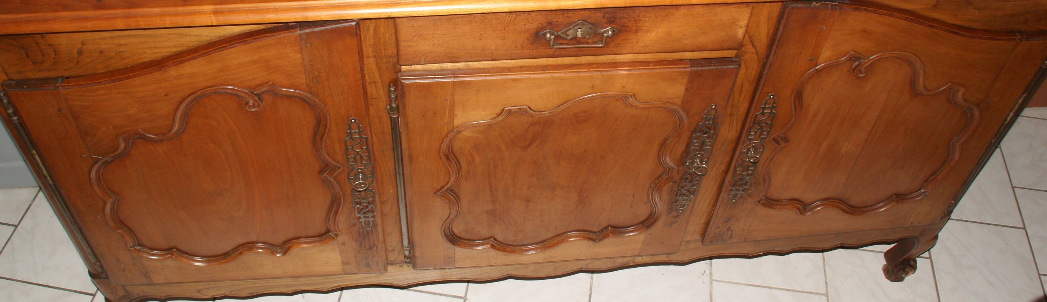 Louis XV oak and cherry wood sideboard