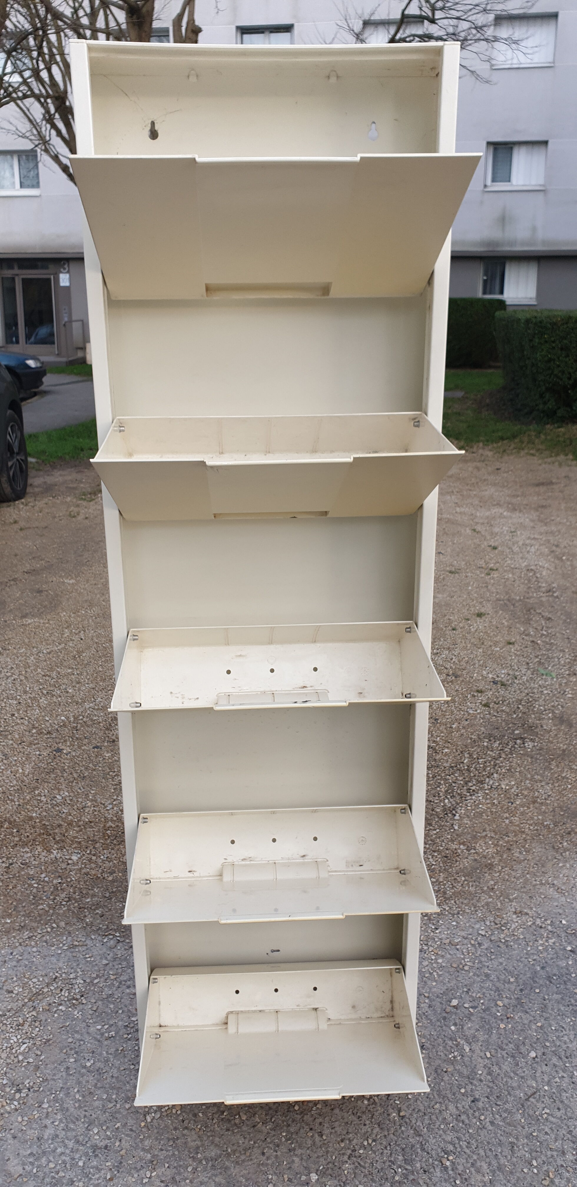 Vintage shoe column cabinet