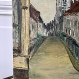 oil painting on canvas church street 20th century