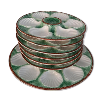 Seashell service 6 plates and 1 dish