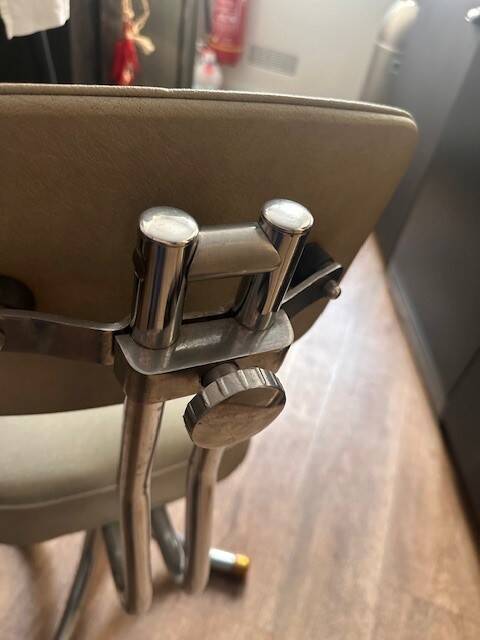 Vintage metal and leather office chair