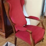 Louis Philippe style armchair with ears and wheels