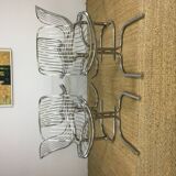 Set of 6 vintage chrome steel chairs attributed to Gastone Rinaldi 1970