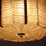 Suspension en verre texturé et nickel Kalmar