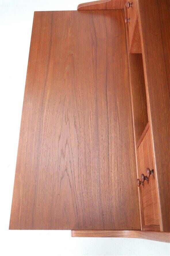 Tall mid-century teak secretary desk / Danish modern design / 1960s