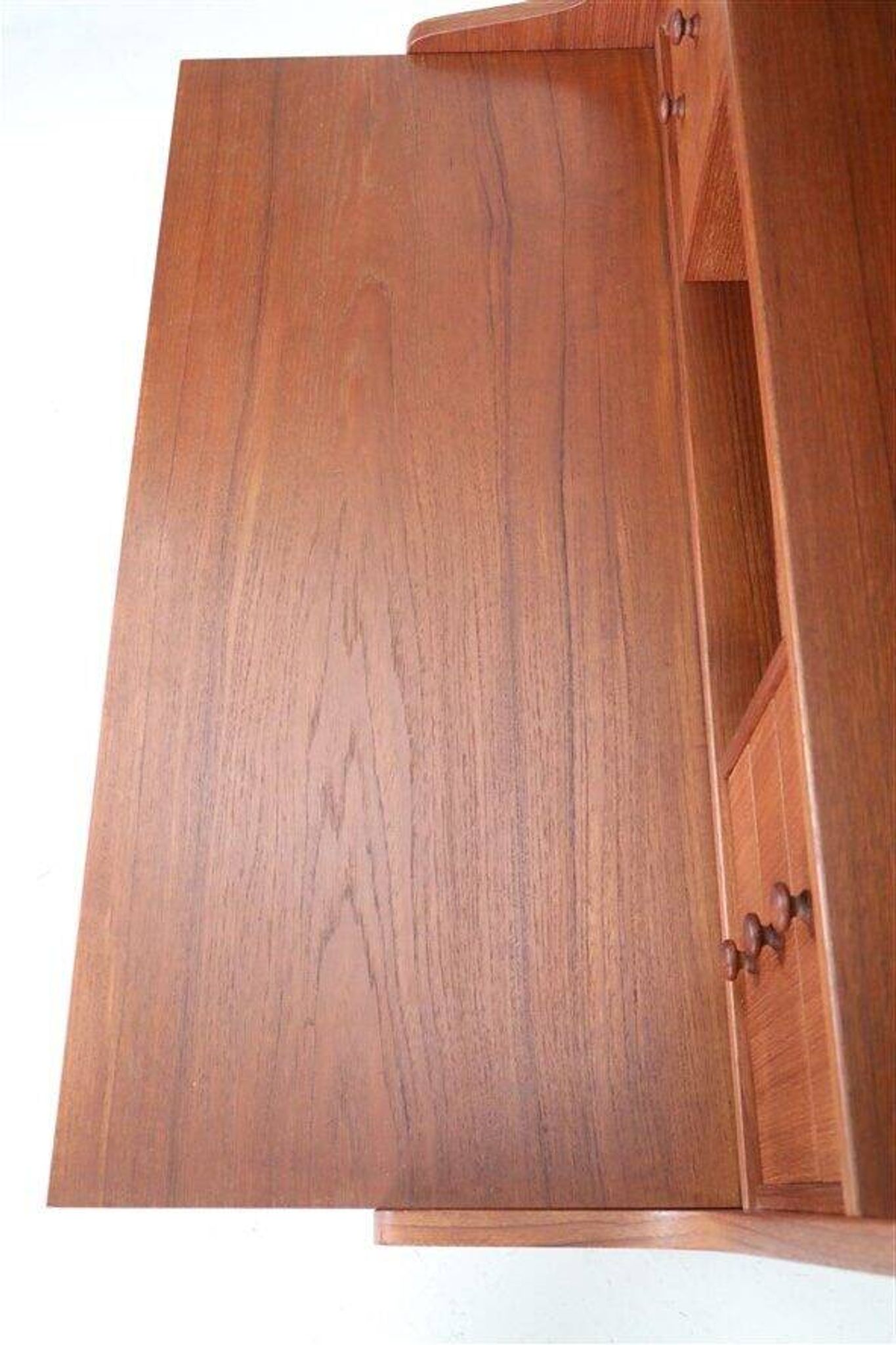 Tall mid-century teak secretary desk / Danish modern design / 1960s