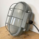Grey Industrial Cast Iron Wall Lamp from Elektrosvit, 1960s