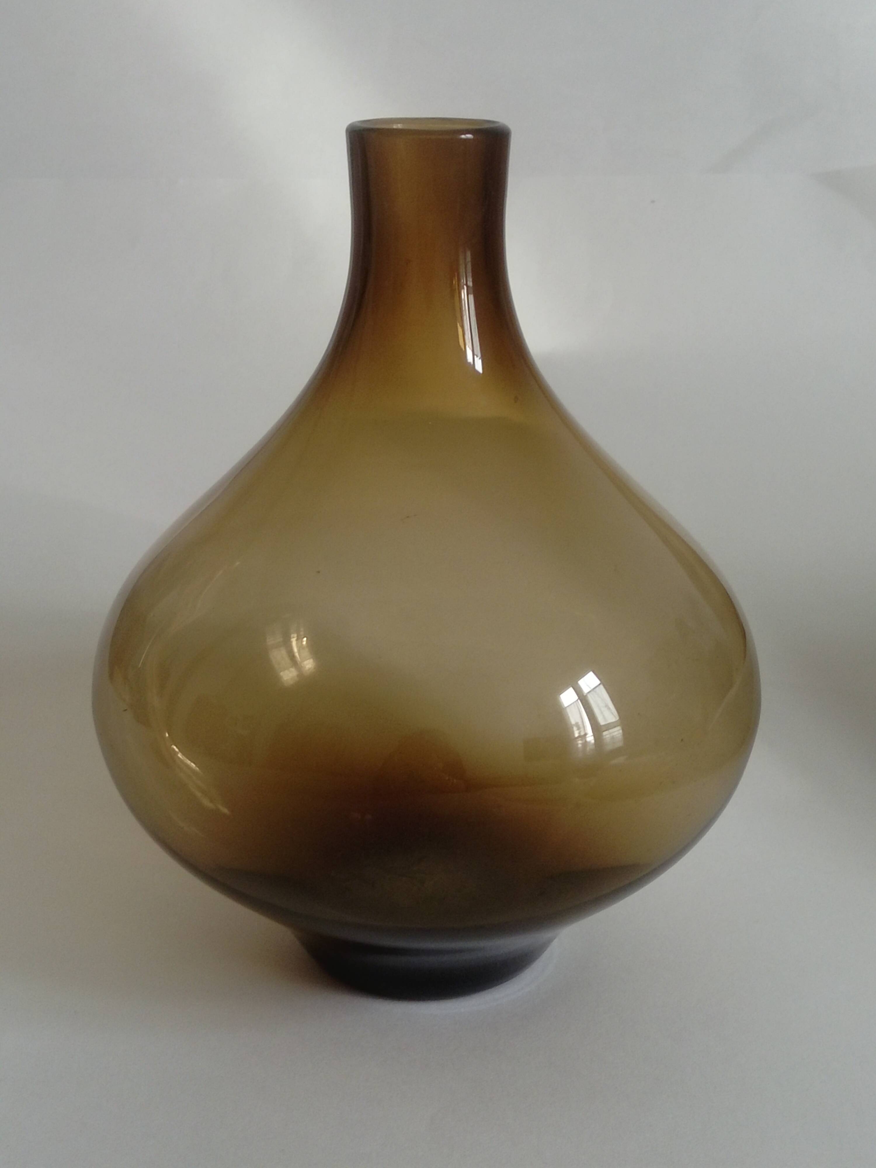 Brown smoked glass vase
