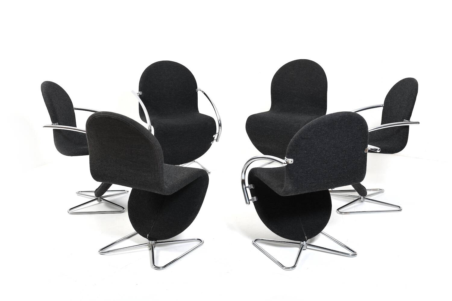 Verner Panton for Fritz Hansen 1973 Series 1-2-3 Butterfly Base
