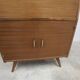 1960 Scandinavian secretary with teak compass feet and pastel yellow top