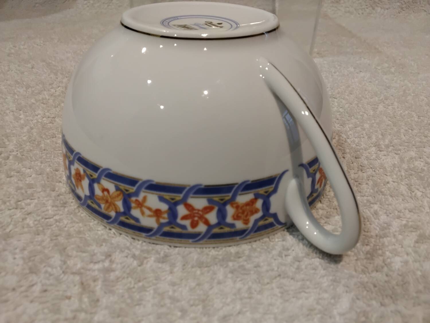 Christofle blue ginkgo porcelain breakfast cup, 35cl