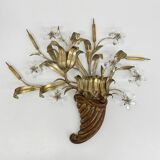 Mid-century design banci style wall lamp sconce crystal flower bouquet