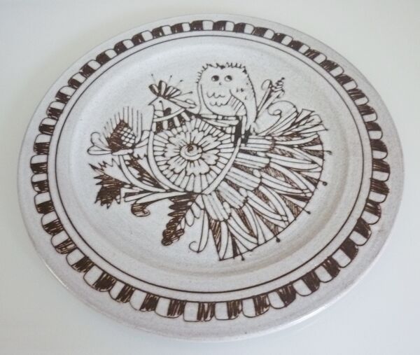 Assiette céramique d'art émaillée, signé La Tournerie, années 60/70