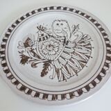 Enameled ceramic art plate, signed La Tournerie, 1960s/1970s