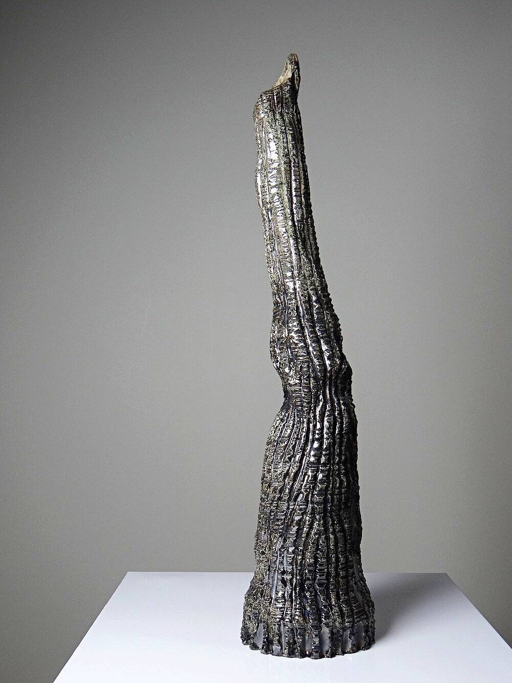 Haut soliflore décoratif céramique raku stalagmite artisanal vintage