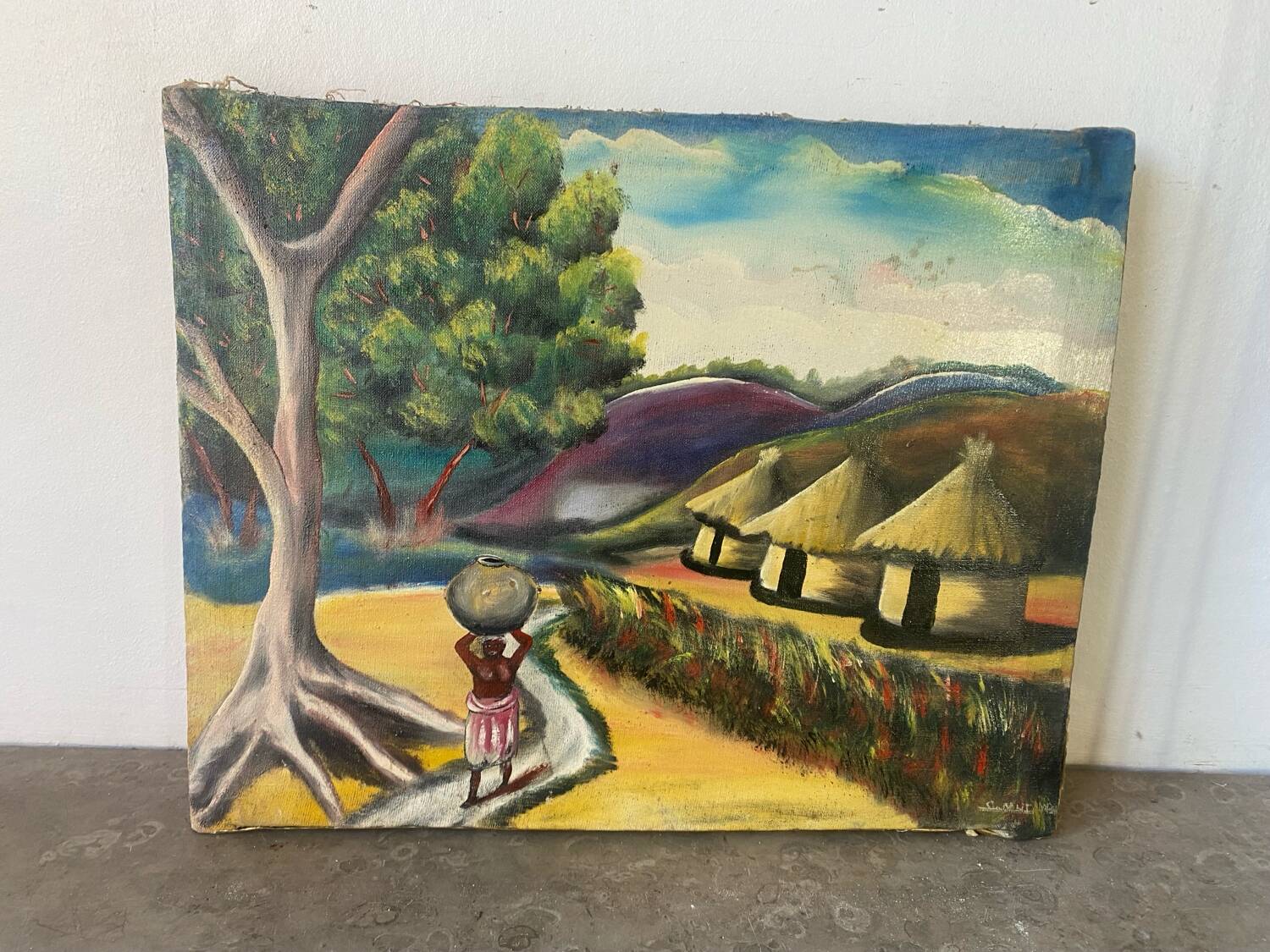 Lot of two signed African landscapes