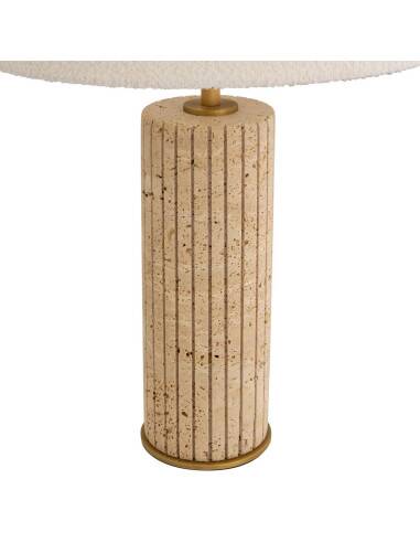 Pair of travertine and patinated brass table lamps