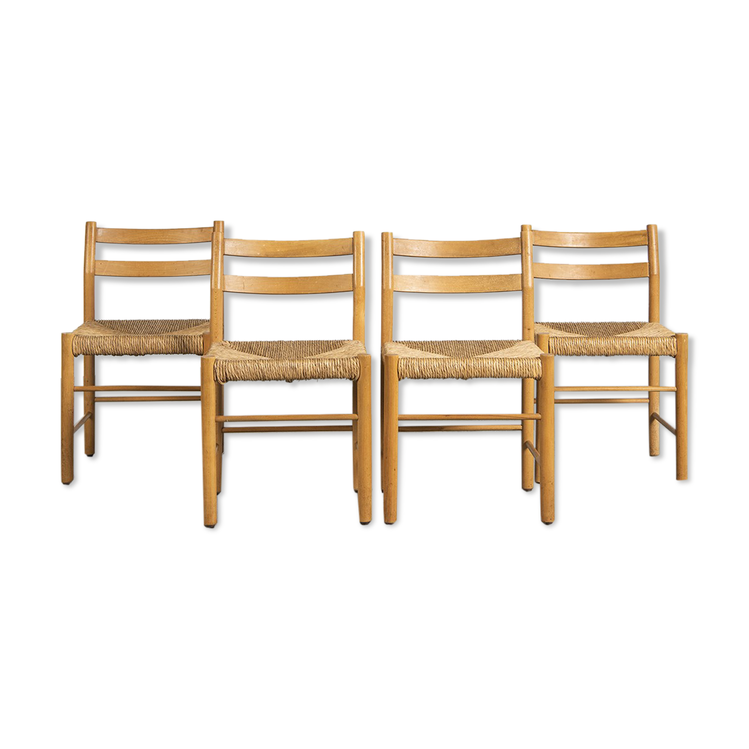 Solid beech chairs and rope