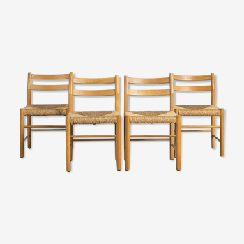 Solid beech chairs and rope