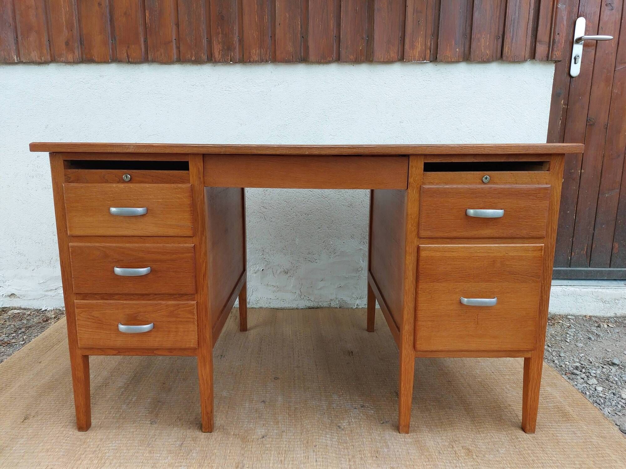 solid wood desk, 1970s