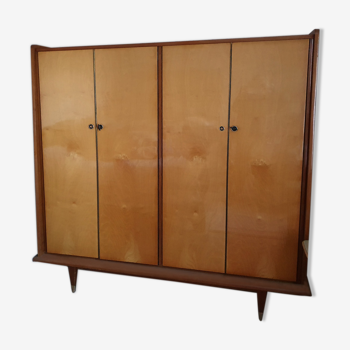 Armoire penderie et étagères vintage années 50 miroir